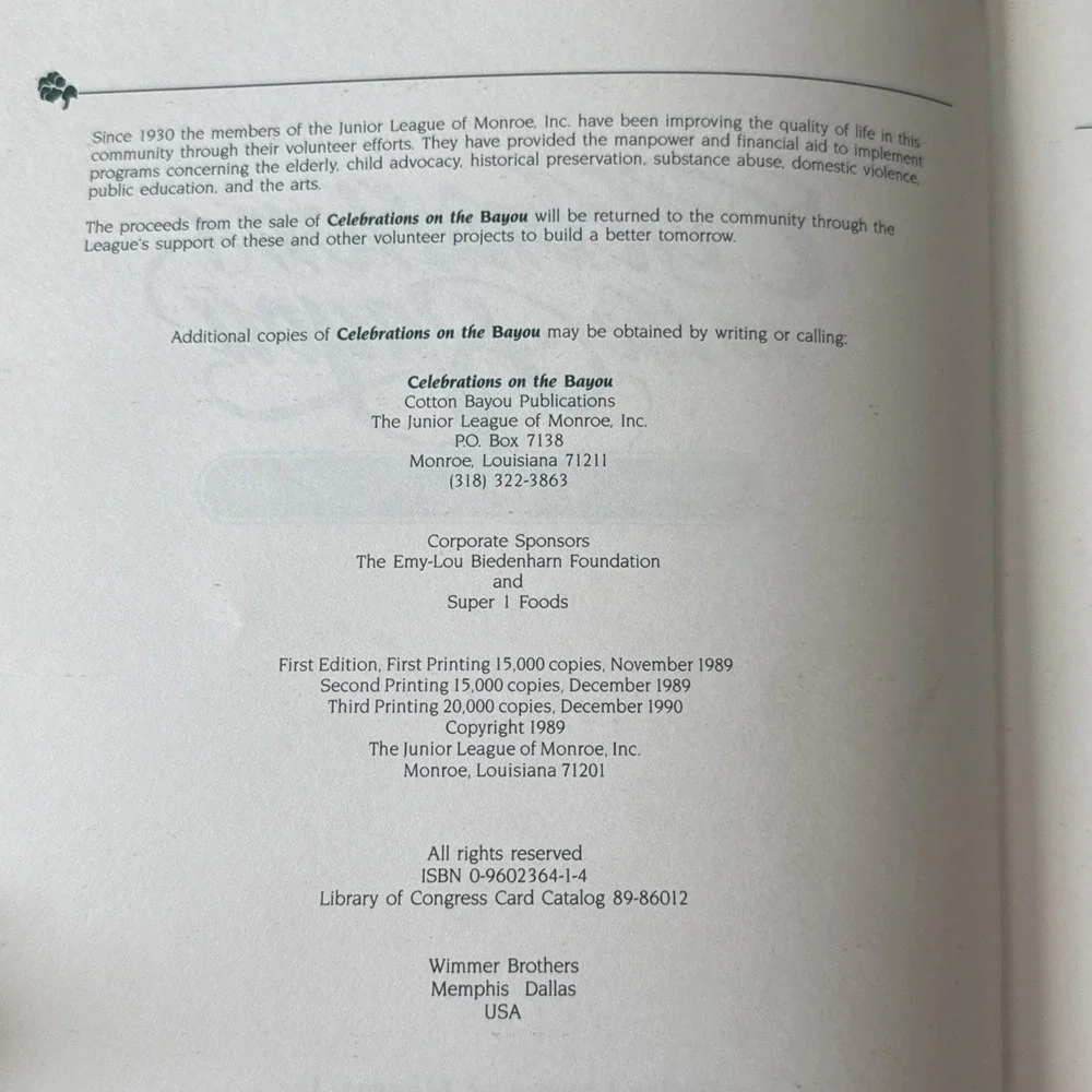 Celebrations on the Bayou‎ : An Invitation to Dine in Cotton Country Style. 1989